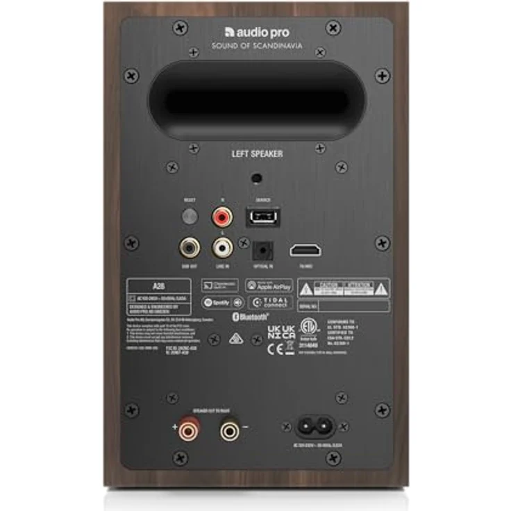 Audio Pro Ein Paar WiFi-Multiroom-Lautsprecher, Aktive Stereo-Lautsprecher mit 75 W, HDMI (ARC), Bluetooth 4.2, Holz-Finish – Bild 4