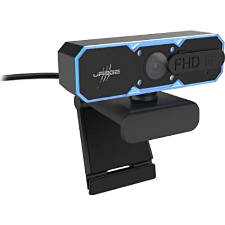 uRage Streaming-Webcam REC 900 FHD, hochauflösende Full-HD-Qualität, mit integriertem Mikrofon, in schwarz