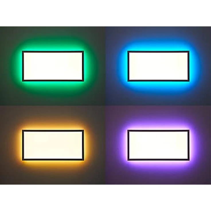 Northpoint LED Panel Deckenleuchte Wandleuchte mit RGB Backlight Hintergrundbeleuchtung 60W Warmweiß/Kaltweiß Mood RGB Fernbedienung 80x30cm, Ambiente-Hintergrundbeleuchtung, dimmbar, Nachtlichtfunktion, Fernbedienung enthalten - Northpoint – Bild 5