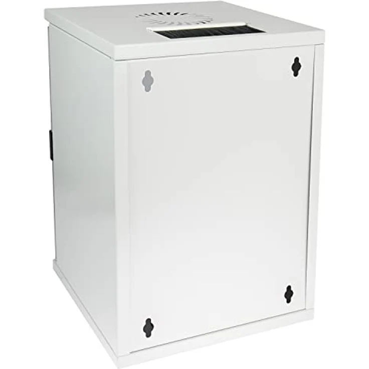 HMF 63409-07 Netzwerkschrank 10 Zoll | 9 HE | 300 mm Tiefe | Voll montiert | Glastür | Lichtgrau – Bild 3