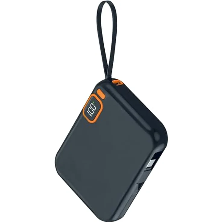 2GO Powerbank Travel 10000mA - FastCharge & PD kompatibel - Type C & Lightning, schwarz