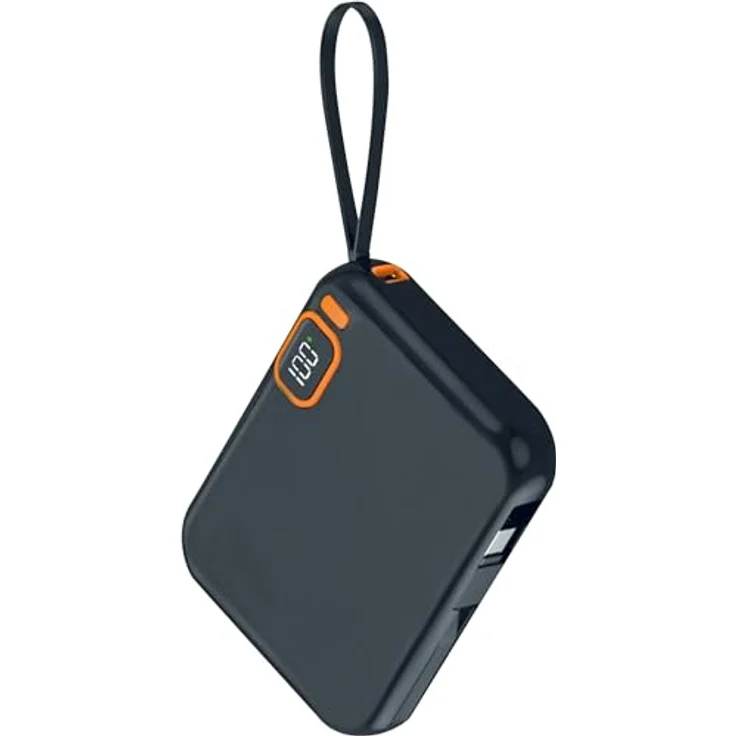 2GO Powerbank Travel 10000mA - FastCharge & PD kompatibel - Type C & Lightning, schwarz – Bild 1
