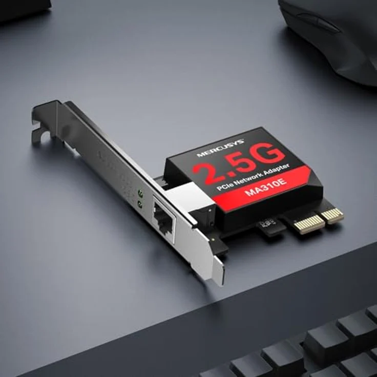 Mercusys MA310E, 2,5 Gigabit PCIe Netzwerkkarte mit Wake-on-LAN, energieeffizientem Ethernet und Flusskontrolle, kompatibel mit Windows und Linux – Bild 2