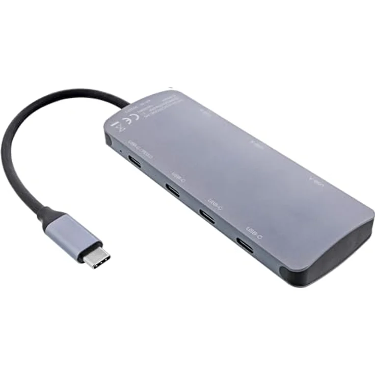 InLine 7-Port USB-C Hub, PD 3.0 100W, 4X USB-C, 3X USB-A, USB 3.2 Gen.2, 10 Gb/s Datenübertragung, OTG-Funktion, Multiport Splitter/Verteiler, für Laptop, PC, MacBook und mehr, 35392C – Bild 2