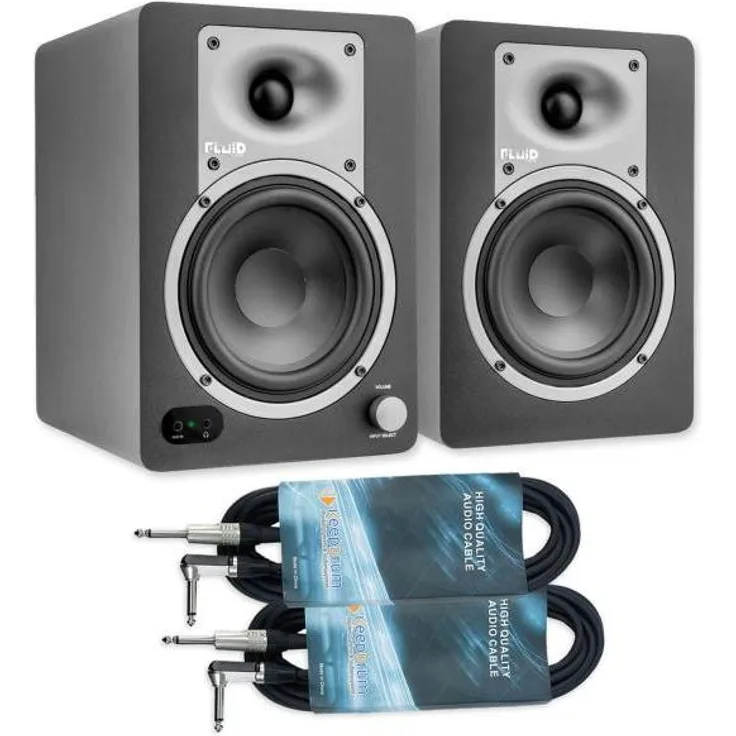 Fluid Audio C50BT, Aktive 5 Zoll Zweiwege-Studiomonitore mit Bluetooth 5.0 und 42 Watt Verstärkung