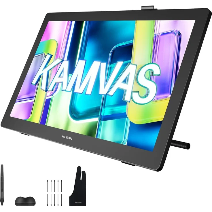 Huion Kamvas 22 (Gen 3), 21,5 Zoll 2,5K QHD Grafiktablett mit 90Hz Display, 16.384 Stiftdruck-PenTech 4.0 Stylus, 99% sRGB Farbraumabdeckung
