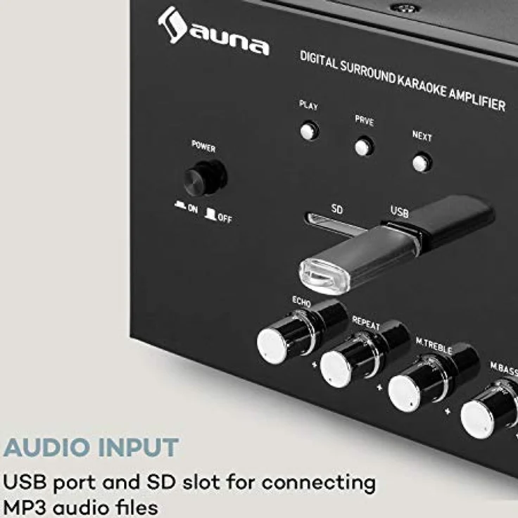 Auna Verstärker Stereo 5.1 Amplifier 2x120W digital Bluetooth Radio USB – Bild 6