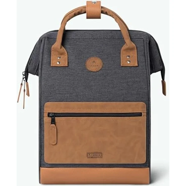 Cabaïa Adventurer Rucksack London Medium 18L, Wasserabweisend, Laptopfach bis 13 Zoll, 2 Vordertaschen, vegan zertifiziert, Grau – Bild 5