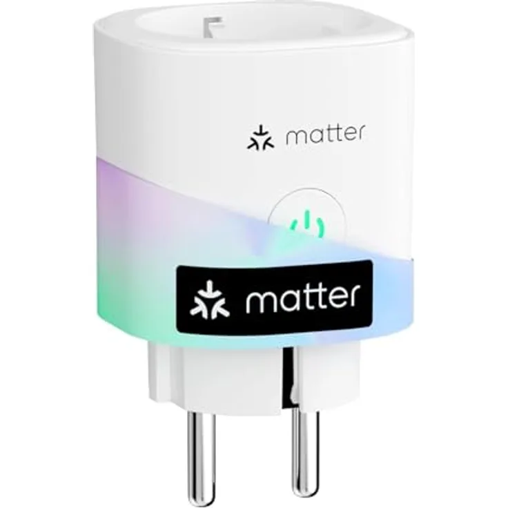 meross Matter WLAN Steckdose, Smart-Steckdose mit Stromverbrauchsmessung, kompatibel mit Apple Home, Alexa, Google Home, Sprachsteuerung, Fernzugriff, 16A
