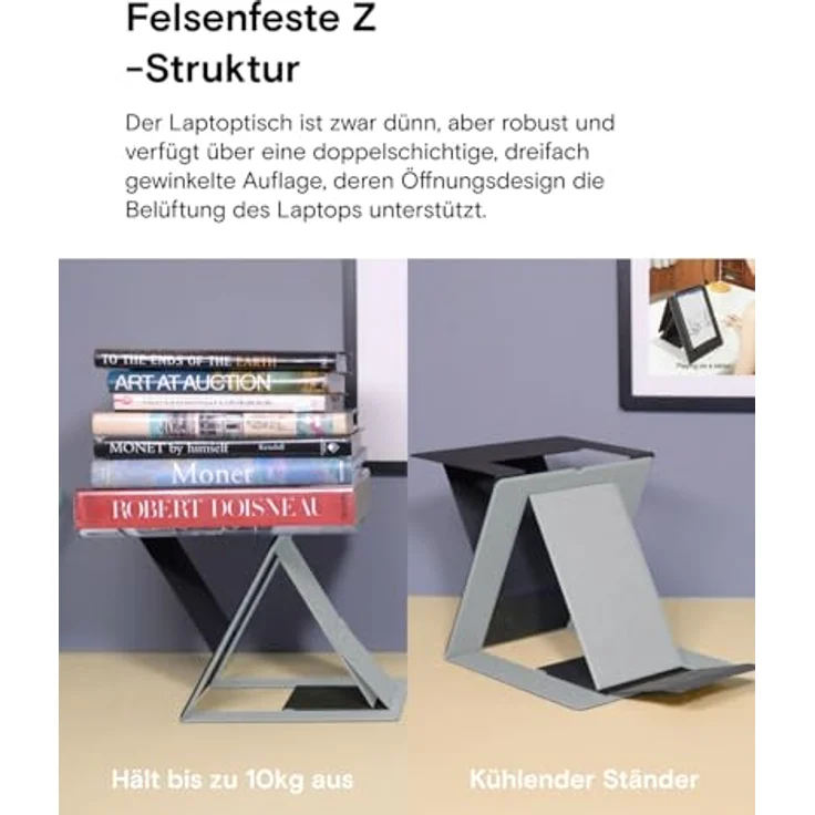 MOFT Z unsichtbarer dünner Ständer und tragbarer Schreibtisch, verstellbare Sitz-/Stehwinkel, kompatibel mit den meisten Laptops (Schwarz) – Bild 4