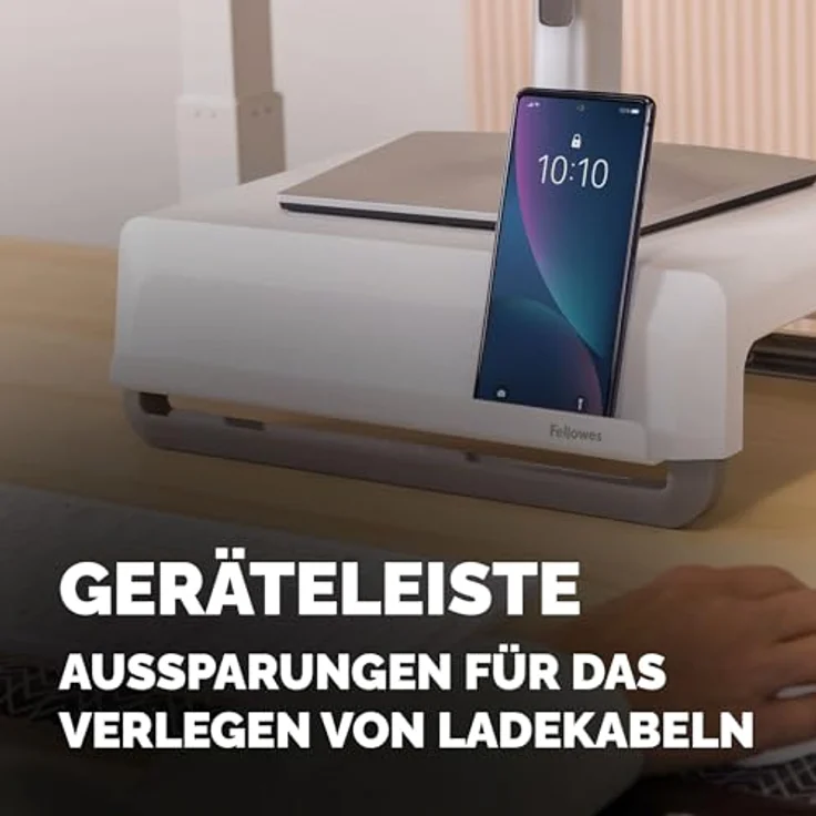 FELLOWES Breyta Monitorständer, weiß, 3 Höheneinstellungen, ideal für hybrides Arbeiten – Bild 5