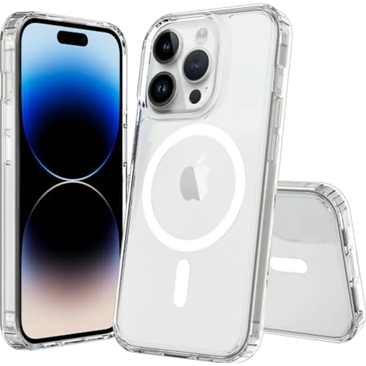 JT Berlin Pankow Clear Schutzhülle kompatibel mit Apple iPhone 15 Pro (Stoßabsorbierend, Wireless Charging Qi/magnetisches Aufladen kompatibel, Kratzfest, Anti-Fingerabdruck) transparent