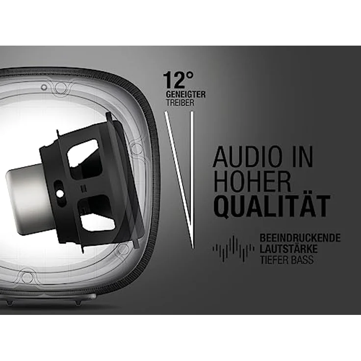 Fresh 'n Rebel Bold L2, kabelloser Bluetooth-Lautsprecher, IPX7 wasserdichter Lautsprecher mit klarem Sound, tiefen Bässen und kräftiger Lautstärke, Party-Modus, 22 Stunden Spielzeit (Storm Grey) – Bild 3