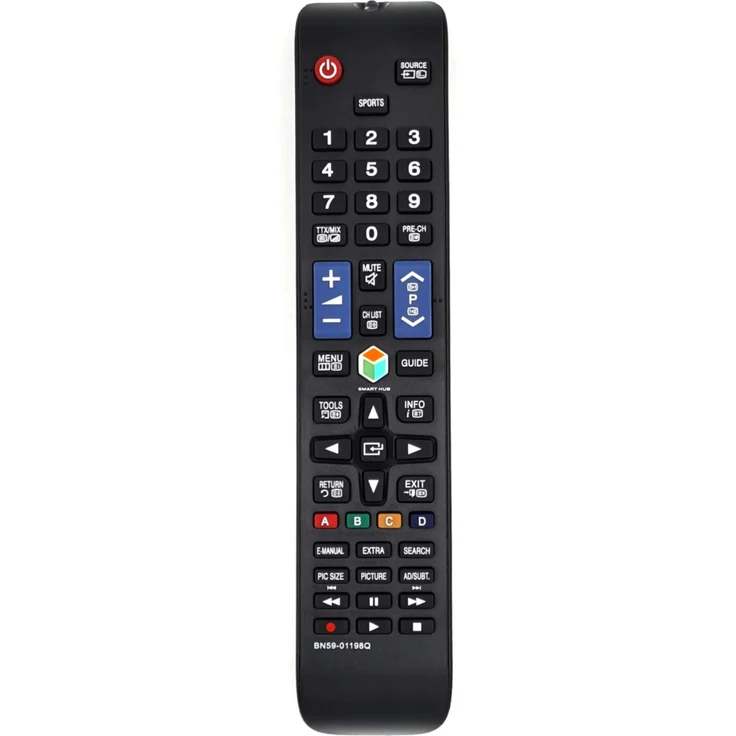 Alltro Ersatz Fernbedienung für Samsung TV UE60J6200AK, Reichweite 10 m, AAA Batterien, schwarz