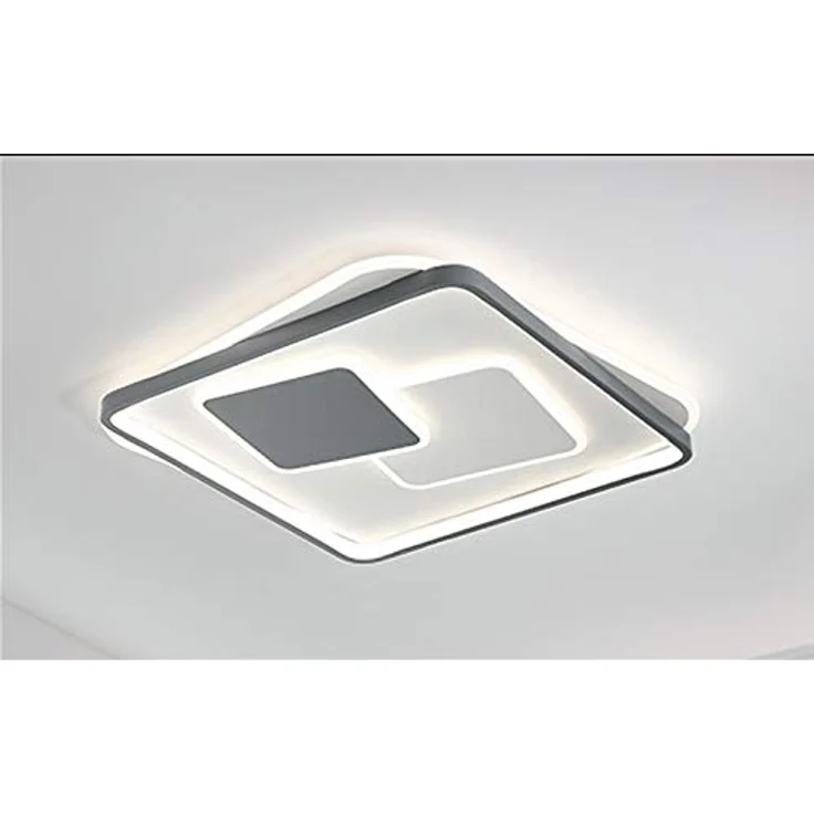 Eurotondisplay NEU Euroton 9643-FX 50x52 cm, H 5,5 cm LED Deckenleuchte mit Fernbedienung Lichtfarbe/Helligkeit einstellbar (weiß/grau) – Bild 1
