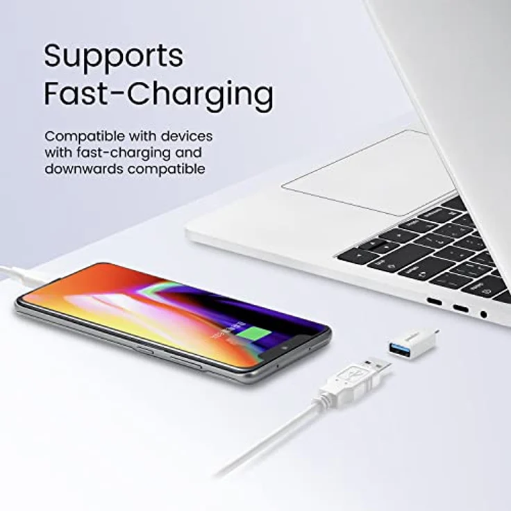 Perixx PERIPRO-404 USB C auf USB A Adapter für Smartphones, Tablets, Desktop PCs, Schwarz - USB 3.0, Super Speed Datenübertragung, Ladeunterstützung – Bild 4