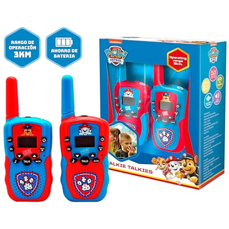 KIDS LICENSING Paw Patrol Walkie Talkie PW19915, Funkgerät für Kinder mit 1 km Reichweite, Multicolor und LCD-Bildschirm – Bild 6