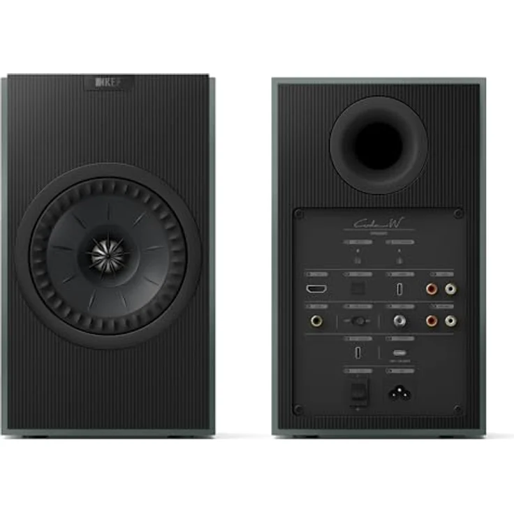 KEF Coda W Kabellose HiFi-Regallautsprecher, Moss Green | Bluetooth 5.4 aptX Lossless, 200 Watt, integrierter Phono-Vorverstärker, HDMI- und USB-C-Anschluss, modernes Design – Bild 2