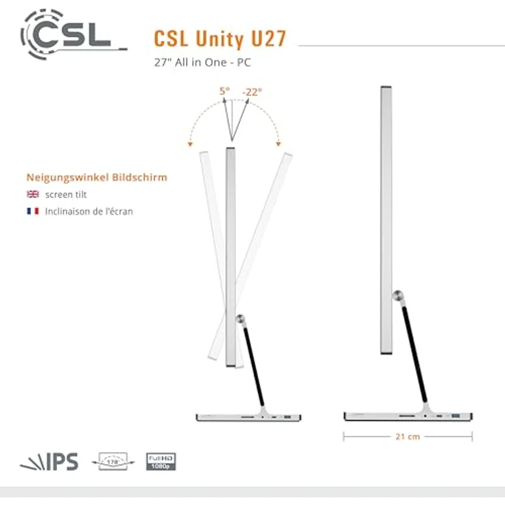 CSL-Computer Unity U27 All-in-One-PC, 27 Zoll Full HD IPS Display, Intel Core i5-1235U CPU, 4000 GB M.2 SSD, 64 GB DDR5-RAM, Windows 11 Pro – Bild 3