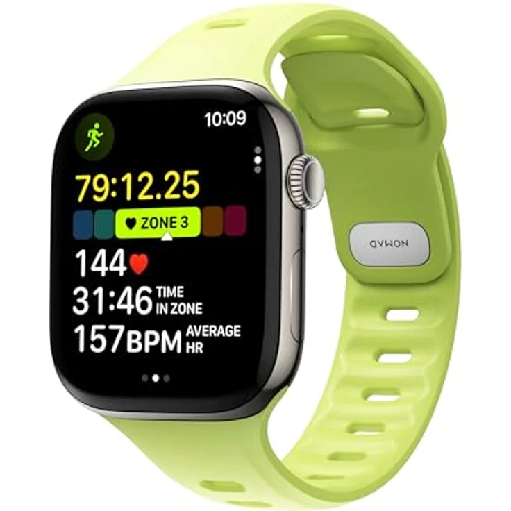 NOMAD Tempo Band für Apple Watch 46mm, wasserfestes und schlankes Sportarmband in Lime – Bild 1