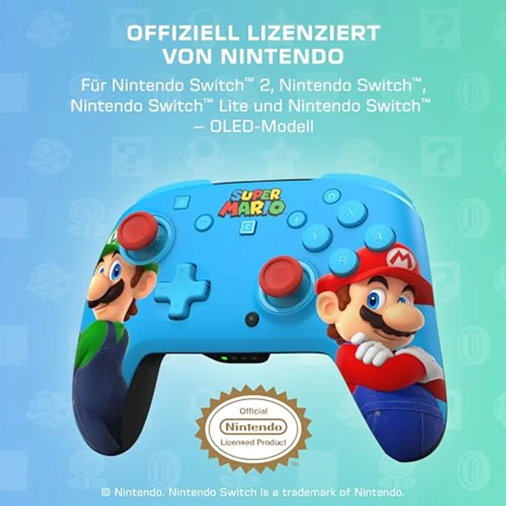 Turtle Beach Rematch-Controller: Mario und Luigi, kabellos mit TMR-Thumbsticks, anpassbare RGB-Beleuchtung, wiederaufladbarer Akku bis 40 Stunden, offiziell lizenziert für Nintendo Switch 1 und 2 – Bild 2