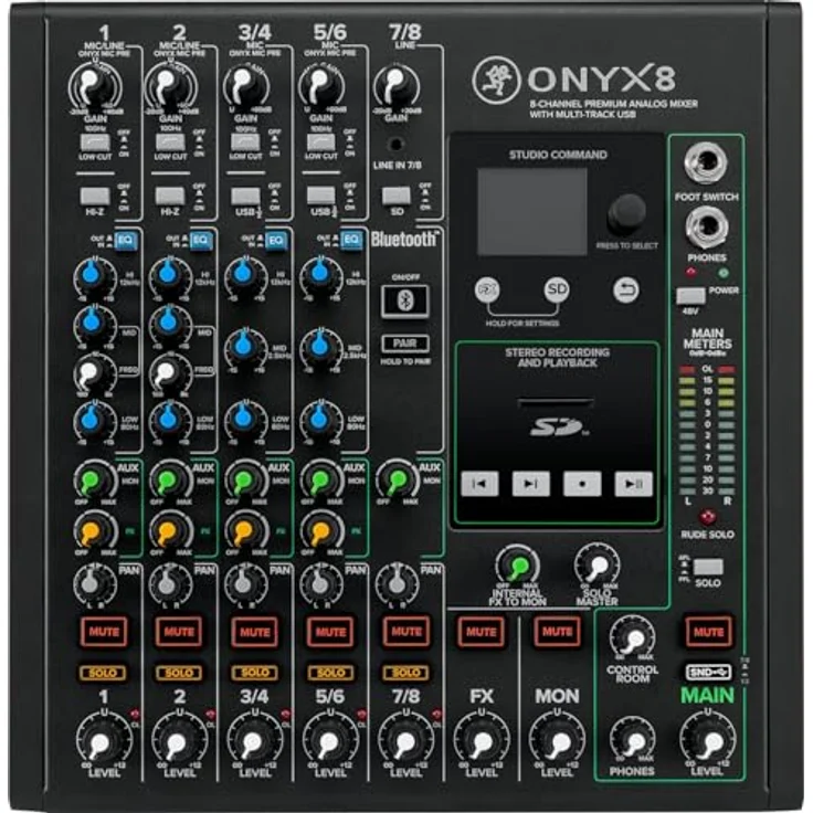 Mackie Onyx8 8-Kanal Premium Analogmischpult mit Multi-Track USB, Built-Like-A-Tank-Stahlgehäuse – Bild 1
