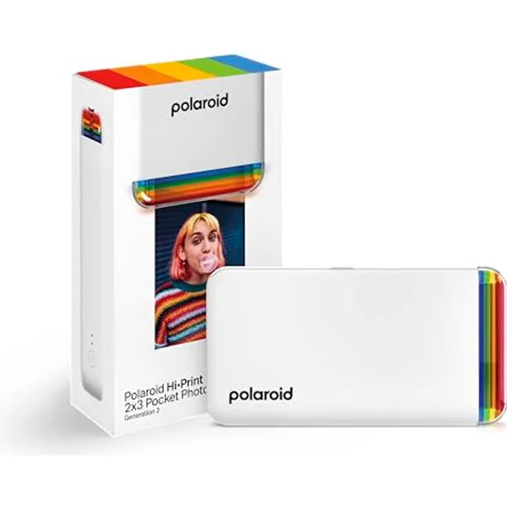 Polaroid Hi-Print - 2nd Generation - Bluetooth-verbundener 2x3 Pocket Photo- und Dye-Sub-Drucker - Weiß