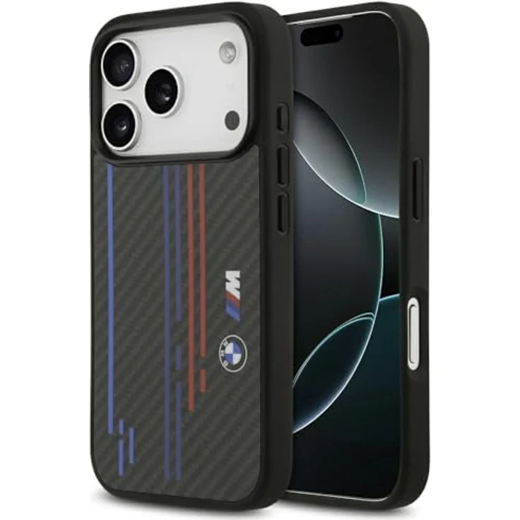 CG MOBILE BMW M Kevlar-Linien & Logo, Mag Safe kompatible Schutzhülle für iPhone 17 Pro, schwarz – Bild 1