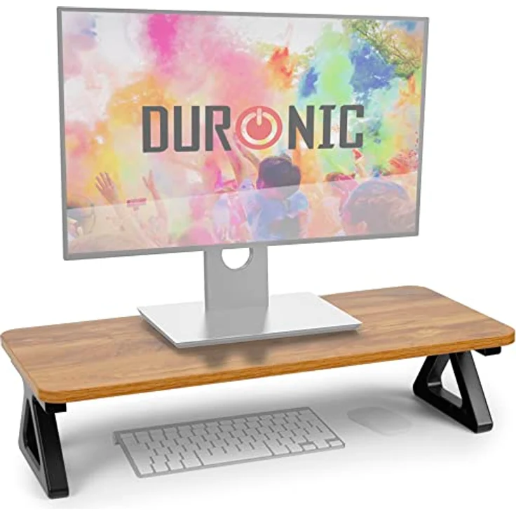 Duronic DM06-1 AW Monitorständer | 62 x 30 cm Fläche | Bis 10kg | 15cm Höhe | Ergonomischer Bildschirmständer Schreibtisch | Schreibtischaufsatz Monitor und Laptop | Bildschirmerhöhung LCD LED OLED TV – Bild 1