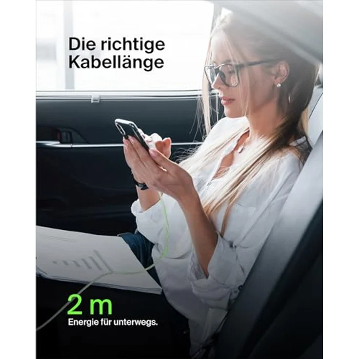 Belkin USB-C/USB-A Kabel ummantelt, 2 m, weiß – Bild 8