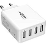 Ansmann 4-Port USB Charger 30 W - USB Ladegerät mit intelligenter Ladesteuerung für Smartphone, Tablet, GoPro, e-Book Reader, etc. / Ladestecker zum Aufladen Ihrer Geräte mit 4 Anschlüssen
