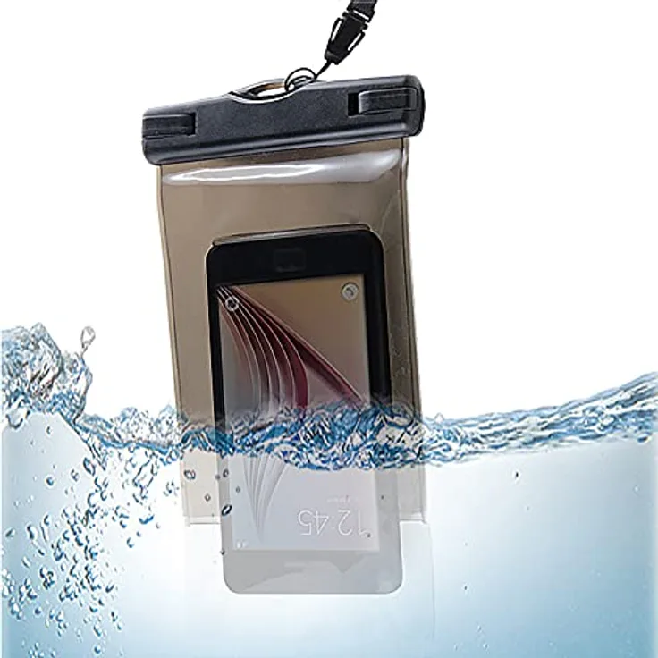 Slabo wasserdichte Schutzhülle für Smartphones bis 5,7 Zoll wasserfeste Handytasche Beachbag Snowbag – schwarz