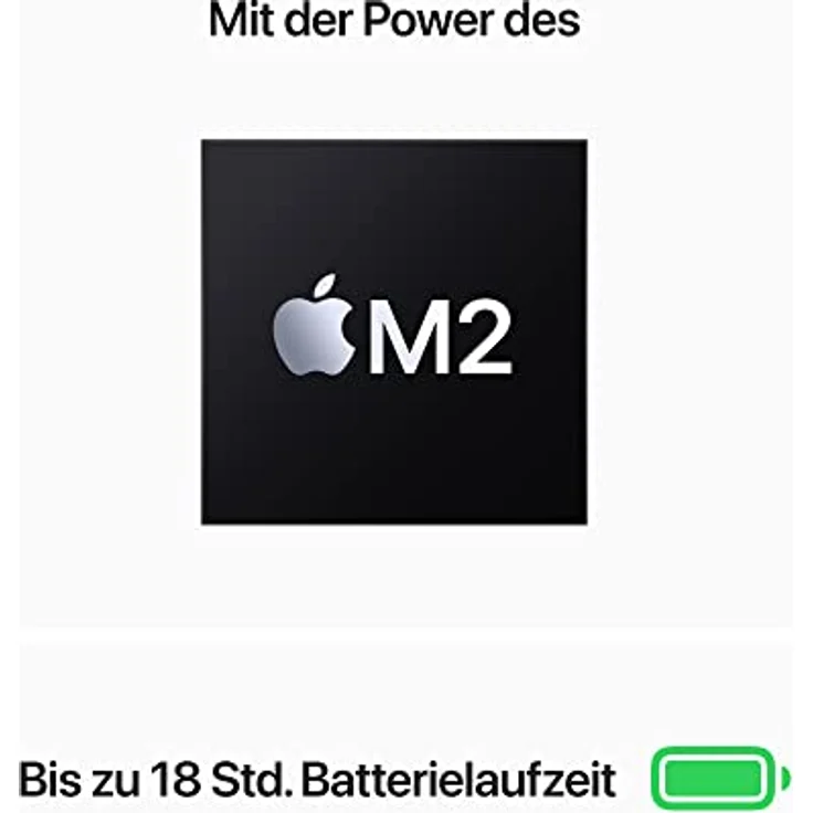 Apple MacBook Air Laptop mit M2 Chip: 13,6" Liquid Retina Display, 16 GB RAM, 256 GB SSD Speicher, beleuchtete Tastatur, 1080p FaceTime HD Kamera; Space Grau – Bild 3