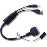 vhbw KFZ Audio Kabel kompatibel mit Apple iPod - Y-Adapter, Schwarz, für BMW 61120440796, 61120440812, Auto Anschluss, Steuerung über Bordsystem, Präzise gefertigte Stecker