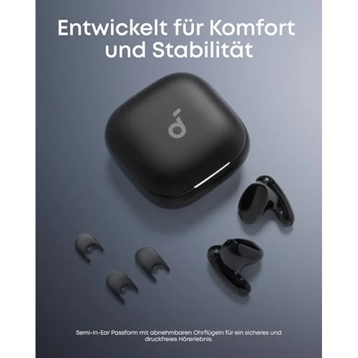 soundcore Liberty Buds, Kabellose Bluetooth Earbuds mit adaptivem Noise Cancelling, Semi-In-Ear-Design, 30h Wiedergabe, KI-Übersetzung – Bild 2