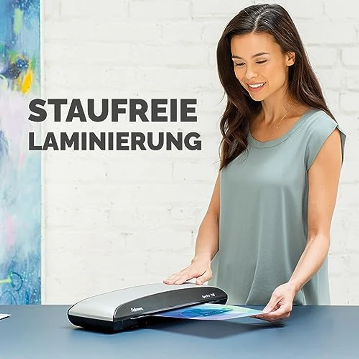 Fellowes A4 Laminiergerät, Spectra A4 für Einsteiger, für 80-125 Mikron Laminierfolien, bis A4 Format, für Zuhause - Home Office, inkl 10 A4 Folien – Bild 2