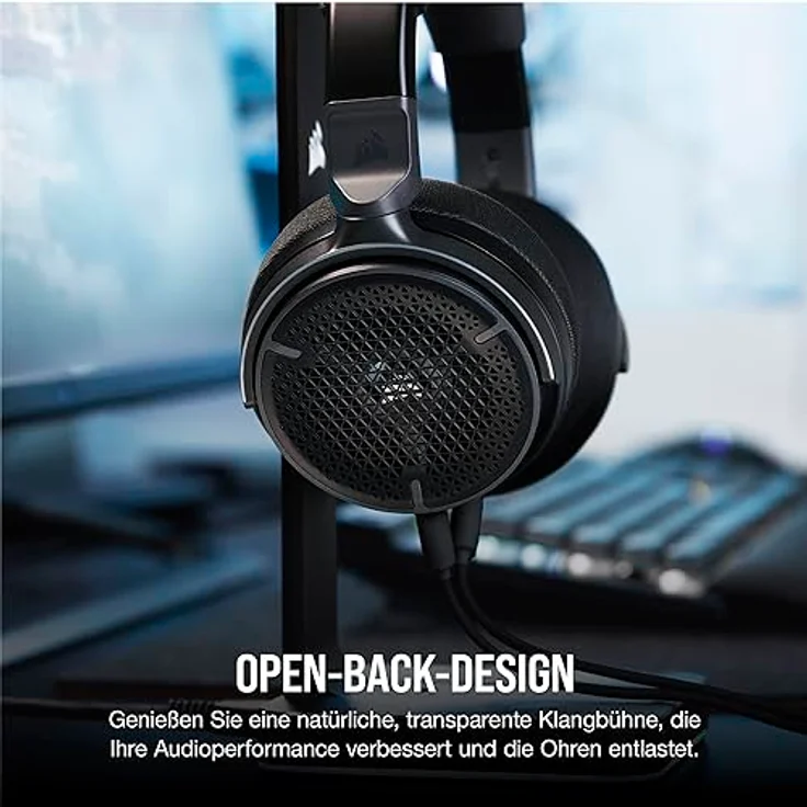 Corsair Virtuoso PRO Kabelgebundenes Open Back Gaming Headset - Abnehmbares Unidirektionales Mikrofon - 50mm Graphene Treiber - 20Hz-40 kHz Frequenzgang - Carbon – Bild 3