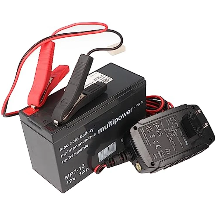 ABSINA A800 Blei-/Gel-/Lithium-Ladegerät, 7-Stufen, vollautomatisch, für 6V & 12V Akkus mit Sicherheitstimer und stoßfestem Gehäuse – Bild 3