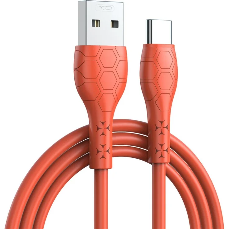 XO NB240, 1m Kabel USB Typ A zu Typ C, 2,4A, orange, für Laden und Datenübertragung