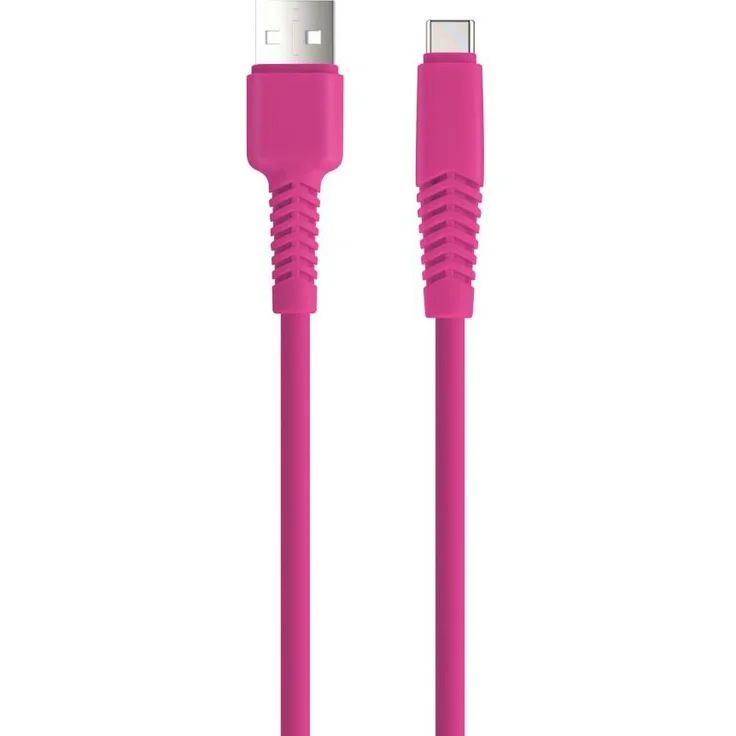 Setty Ladekabel USB-A auf USB-C, 1,5 m, 2,1 A, 10,5 W, Pink - Universelles Kabel mit attraktivem Design für komfortables Laden