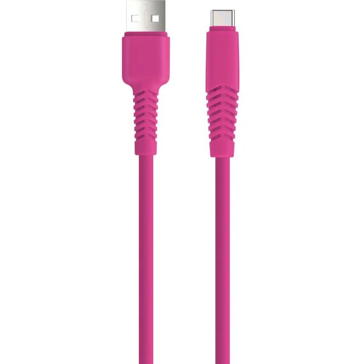 Setty Ladekabel USB-A auf USB-C, 1,5 m, 2,1 A, 10,5 W, Pink - Universelles Kabel mit attraktivem Design für komfortables Laden