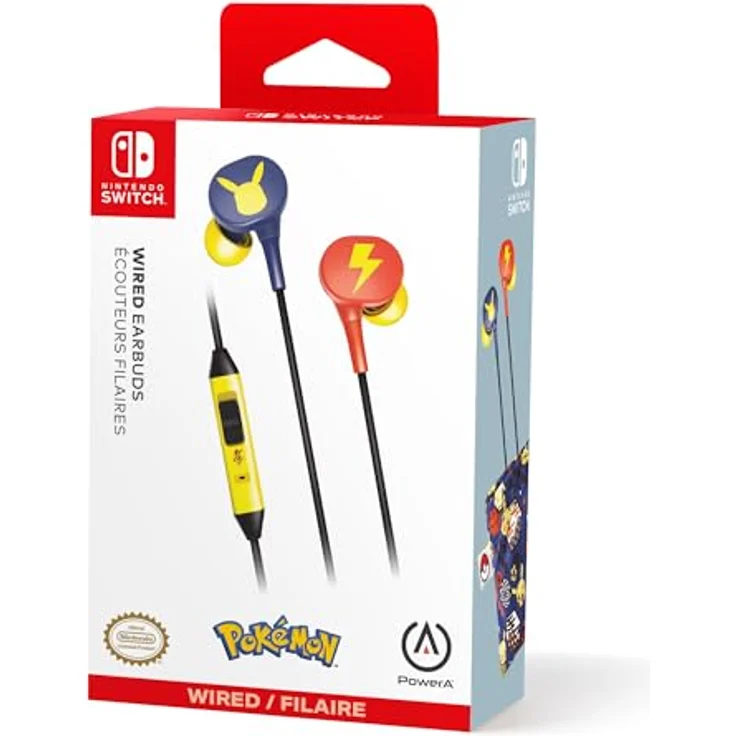 PowerA NSW Wired Earbuds - Pokémon Pikachu Blossom, In-Ear Kopfhörer mit 8-mm-Treibern und Inline-Mikrofon, Kabelgebunden, Mehrfarbig – Bild 7