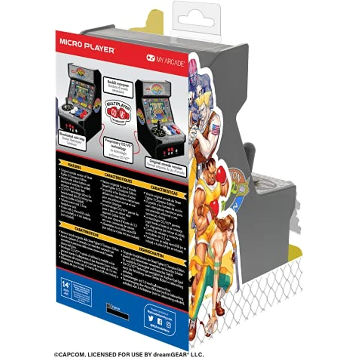 My Arcade Street Fighter 2 Champion Edition Micro Player, 7.5" Mini-Konsolenspiel mit 12 Charakteren und 78 Kampfkombinationen – Bild 9