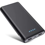 Power Bank 26800mAh, Hohe Effizienz Externer Akku Power Pack Ladegerät Akkupack 2.1A 2 Port Ausgang Powerbank Kompatibel mit iPhone 15 14 13 Pro Samsung S23 Huawei Xiaomi Oppo Airpods Tablet-Grau