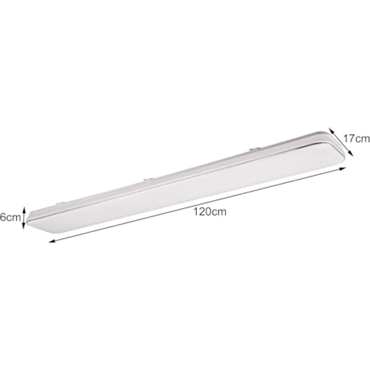 Reality Leuchten LED Deckenleuchte Blanca R64144401, Kunststoff Weiß matt/Chrom, inkl. 46 Watt LED, Switch Dimmer – Bild 3