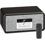 Auna Bella Plattenspieler, Riemenantrieb mit Bluetooth, CD, Radio und USB Aufnahmefunktion, elegant schwarz