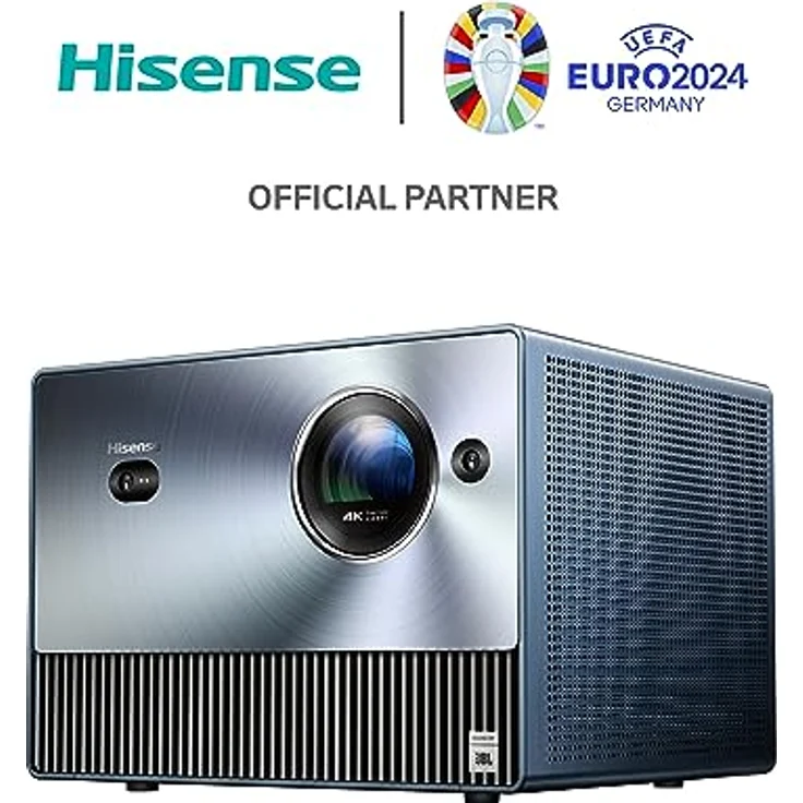 Hisense C1 Smart Mini Projektor 4K UHD Trichroma (65-150 Zoll), Dolby Vision, Dolby Atmos, JBL Lautsprecher, VIDAA U6, Airplay, 4K Upscaling, Filmmaker Modus, Game Modus, Silber – Bild 2