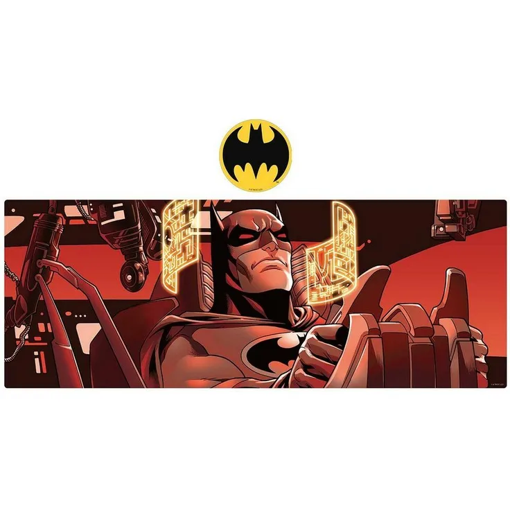 Fanattik DC Comics Set Sous-mains revêtu & Sous-verre Batman, Mausmatte, Mehrfarbig - Offiziell lizenziert, Maße: 80 x 30 cm