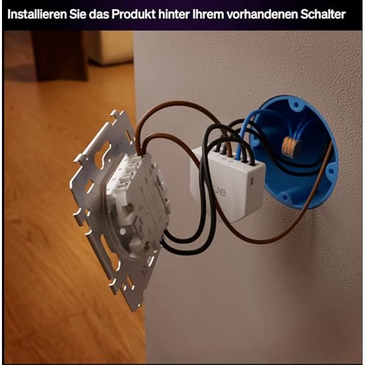 PHILIPS Hue Wandschaltermodul für nicht smarte Lampen, Ein/Aus, Netzbetrieb, 1 Kanal (6A / 1.760 W), App- & Sprachsteuerung, Weiß – Bild 6
