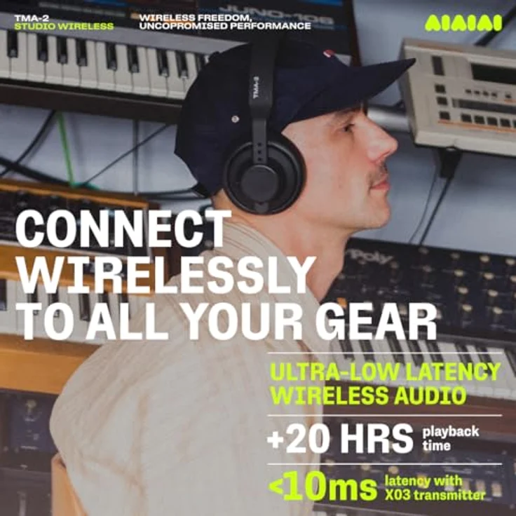 AIAIAI TMA-2 Studio Wireless, Professionelle Studio-Kopfhörer mit ultraniedriger Latenz, 20+ Std. Akkulaufzeit, Geräuschisolierung und Bluetooth-Funktion – Bild 4